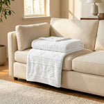 Fleece Blanket Plush Cozy Warm Arctic Boho Knit Jacquard