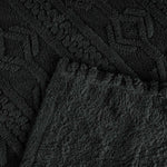Fleece Blanket Plush Cozy Warm Arctic Boho Knit Jacquard