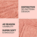 Fleece Blanket Plush Cozy Warm Arctic Boho Knit Jacquard