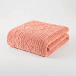 Fleece Blanket Plush Cozy Warm Arctic Boho Knit Jacquard
