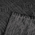 Fleece Blanket Plush Cozy Warm Arctic Boho Knit Jacquard