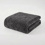 Fleece Blanket Plush Cozy Warm Arctic Boho Knit Jacquard