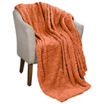 Fleece Blanket Plush Cozy Warm Arctic Boho Knit Jacquard