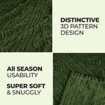 Fleece Blanket Plush Cozy Warm Arctic Boho Knit Jacquard