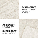 Fleece Blanket Plush Cozy Warm Arctic Boho Knit Jacquard