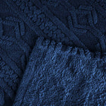 Fleece Blanket Plush Cozy Warm Arctic Boho Knit Jacquard