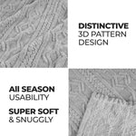 Fleece Blanket Plush Cozy Warm Arctic Boho Knit Jacquard