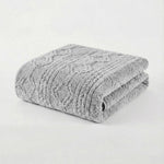 Fleece Blanket Plush Cozy Warm Arctic Boho Knit Jacquard