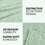 Fleece Blanket Plush Cozy Warm Arctic Boho Knit Jacquard