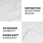 Fleece Blanket Plush Cozy Warm Arctic Boho Knit Jacquard