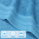Superior Honeycomb Textured Border Luxury Cotton 3 Piece Towel Set