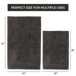 Superior Non-Slip Absorbent Assorted Solid 2 Piece Bath Rug Set