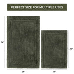 Superior Non-Slip Absorbent Assorted Solid 2 Piece Bath Rug Set