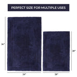 Superior Non-Slip Absorbent Assorted Solid 2 Piece Bath Rug Set