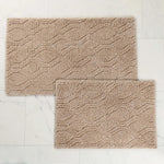 Brou Diamond Lattice Textured Washable Bath Rugs, Set of 2
