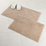 Brou Diamond Lattice Textured Washable Bath Rugs, Set of 2