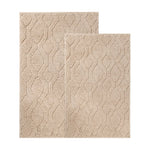 Brou Diamond Lattice Textured Washable Bath Rugs, Set of 2