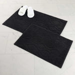 Brou Diamond Lattice Textured Washable Bath Rugs, Set of 2