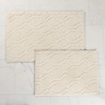 Brou Diamond Lattice Textured Washable Bath Rugs, Set of 2