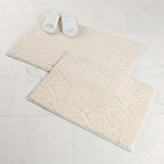 Brou Diamond Lattice Textured Washable Bath Rugs, Set of 2
