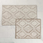 Ceton Diamond Trellis Textured Washable Bath Rugs, Set of 2