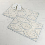 Ceton Diamond Trellis Textured Washable Bath Rugs, Set of 2