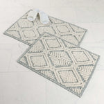 Ceton Diamond Trellis Textured Washable Bath Rugs, Set of 2