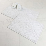 Ceton Diamond Trellis Textured Washable Bath Rugs, Set of 2