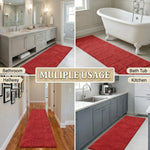 Checkered Cotton Washable Non-Slip Bath Rugs or Runner