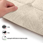 Checkered Cotton Washable Non-Slip Bath Rugs or Runner