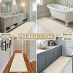 Checkered Cotton Washable Non-Slip Bath Rugs or Runner