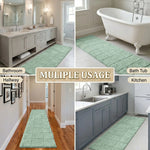 Checkered Cotton Washable Non-Slip Bath Rugs or Runner