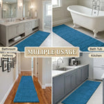Checkered Cotton Washable Non-Slip Bath Rugs or Runner