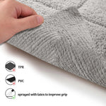 Checkered Cotton Washable Non-Slip Bath Rugs or Runner