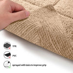 Checkered Cotton Washable Non-Slip Bath Rugs or Runner