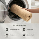 Checkered Cotton Washable Non-Slip Bath Rugs or Runner