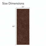 Solid Bordered Cotton Washable Non-Slip Bath Rugs or Runner