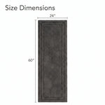 Solid Bordered Cotton Washable Non-Slip Bath Rugs or Runner