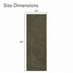 Solid Bordered Cotton Washable Non-Slip Bath Rugs or Runner