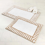 Inaya Modern Stripe Tufted Shag Washable Bath Rugs, Set of 2