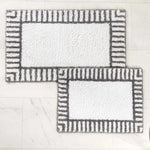 Inaya Modern Stripe Tufted Shag Washable Bath Rugs, Set of 2