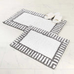 Inaya Modern Stripe Tufted Shag Washable Bath Rugs, Set of 2
