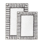 Inaya Modern Stripe Tufted Shag Washable Bath Rugs, Set of 2
