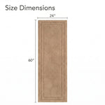 Solid Bordered Cotton Washable Non-Slip Bath Rugs or Runner