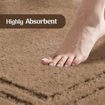 Solid Bordered Cotton Washable Non-Slip Bath Rugs or Runner