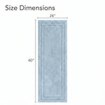 Solid Bordered Cotton Washable Non-Slip Bath Rugs or Runner