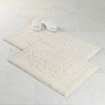 Myra Medallion Textured Machine Washable Bath Rugs, Set of 2