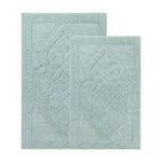 Myra Medallion Textured Machine Washable Bath Rugs, Set of 2