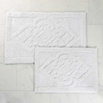 Myra Medallion Textured Machine Washable Bath Rugs, Set of 2