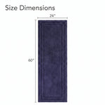 Solid Bordered Cotton Washable Non-Slip Bath Rugs or Runner
